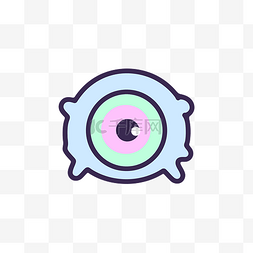 应用程序的蓝色和粉色怪物眼睛矢