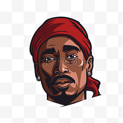 tupac 剪贴画：戴着头巾卡通的非洲