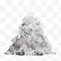 灰色的白色雪花装饰制成的圣诞树