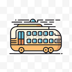 骑电车人图片_线条式电车巴士线路图标矢量设计