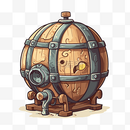 小桶剪贴画木酒桶是在基地卡通 