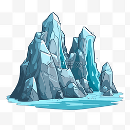 冰川剪贴画冰岩石是白色背景上的