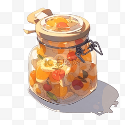水果形象图片_玻璃罐中的水果蜜饯