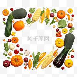 收集新鲜健康蔬菜感恩节快乐收获