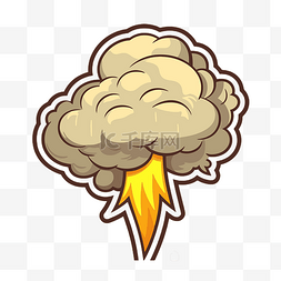 卡通闪电爆炸与发光云 向量