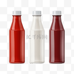 不同风格图片_3d 逼真番茄酱瓶或 3d 不同风格的