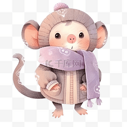 可爱的猴子素材图片_可爱的猴子插画水彩可爱的动物冬