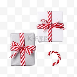灰色烟雾纸图片_装有圣诞礼物的盒子和灰色糖果手