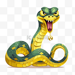 滅絕图片_眼镜蛇剪贴画绿色和黄色的蛇很生