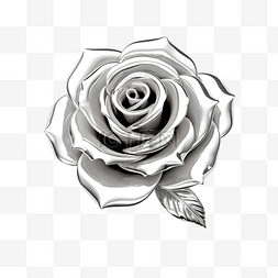 银色金属玫瑰轮廓