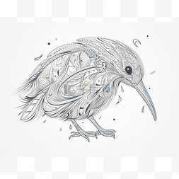 在抽象设计中画一只叫奇异鸟的鸟