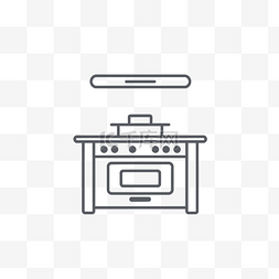 细线艺术厨房图标 向量