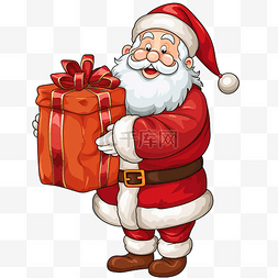 聖誕老人角色與一袋聖誕禮物的卡