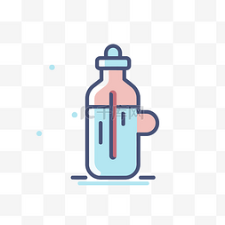 医疗和图片_带温度计的瓶子图标 向量