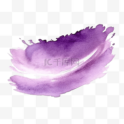 水彩画笔描边图片_紫色水彩画笔描边