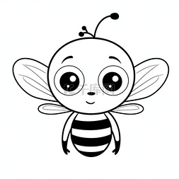 手指型图片_一只蜜蜂的黑白图画