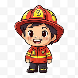 消防员俏皮的脸卡通可爱