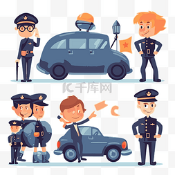 警察卡通摩托车图片_海关剪贴画警察和警察与汽车隔离
