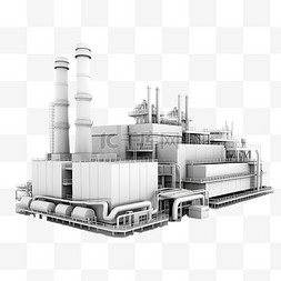 3d 插图工业工厂