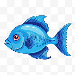 蓝色的鱼矢量图