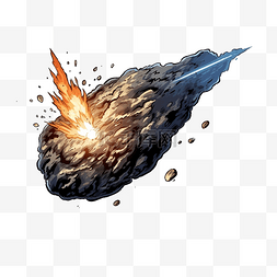 彗星尾巴图片_彗星卡通陨石坠落地球并引发火花