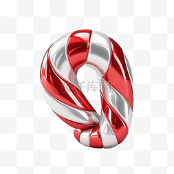拐杖糖银色和红色闪光圣诞节3D渲