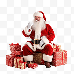 男士礼品盒图片_圣诞老人坐在圣诞树附近的沙发上
