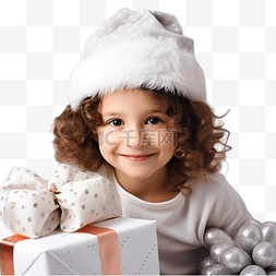 糖果铁盒子图片_圣诞装饰品中可爱小女孩的肖像