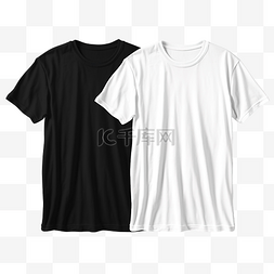 孤立的黑色和白色 T 恤