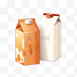 新鲜的剪贴画图片_牛奶和果汁纸板剪贴画