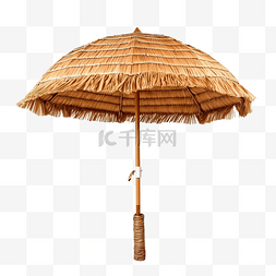 自然竹子图片_孤立的椰子叶制成的单沙滩伞阳伞