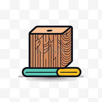一堆木头插图上的木板 向量