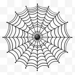 万圣节图片_手绘涂鸦蜘蛛网剪贴画矢量黑白蜘