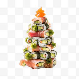 米卷图片_圣诞节概念的寿司