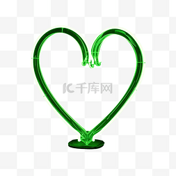 明亮的绿色图片_绿色霓虹爱心形状
