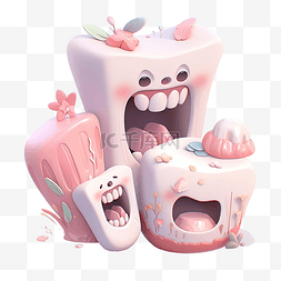 牙齿健康医疗 3d 插图