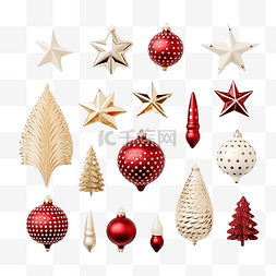 圣诞红白球图片_白色表面上圣诞装饰的美丽构图