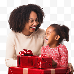 快乐的非洲裔美国小女孩在家和妈