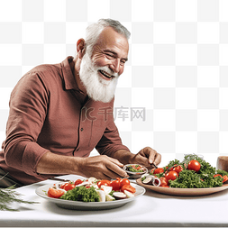 我和奶奶买菜图片_快乐的父亲在圣诞家庭晚餐时在盘
