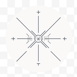 指南针符号图片_带有一些交叉线的指南针符号的图