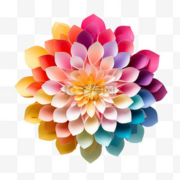 合成折纸花朵元素立体免抠图案