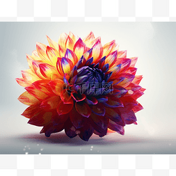 具有颜色渐变的 3d 花动画