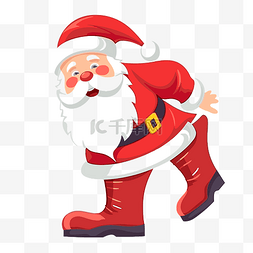 行走圣诞老人卡通图片_圣诞老人腿剪贴画 圣诞老人穿着