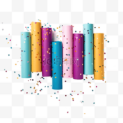 五彩纸屑 彩色纸屑从生日派对烟