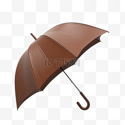 水安全盾图片_3d 孤立的棕色伞