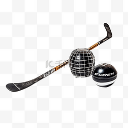 曲棍球棒图片_用于冰上运动的曲棍球棒和球设备