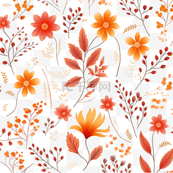 秋天的颜色花朵图案