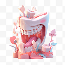 牙齿健康医疗 3d 插图