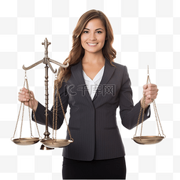 女性律师图片_举着正义天平的女士