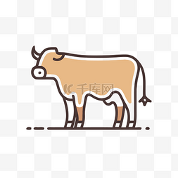 草地背景上的牛溢价矢量图